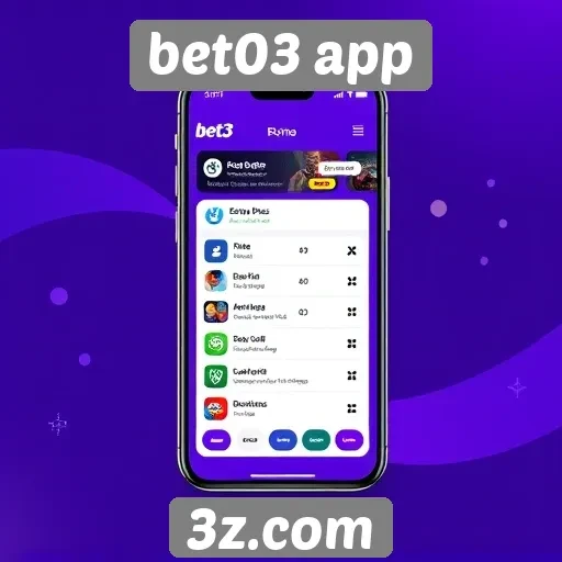Análise da interface do usuário do bet03 app